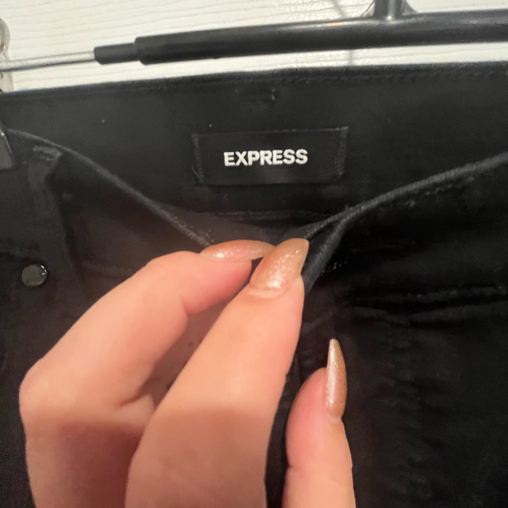 Express 14S Skinny High Rise Black Denim - Picture 2 of 6